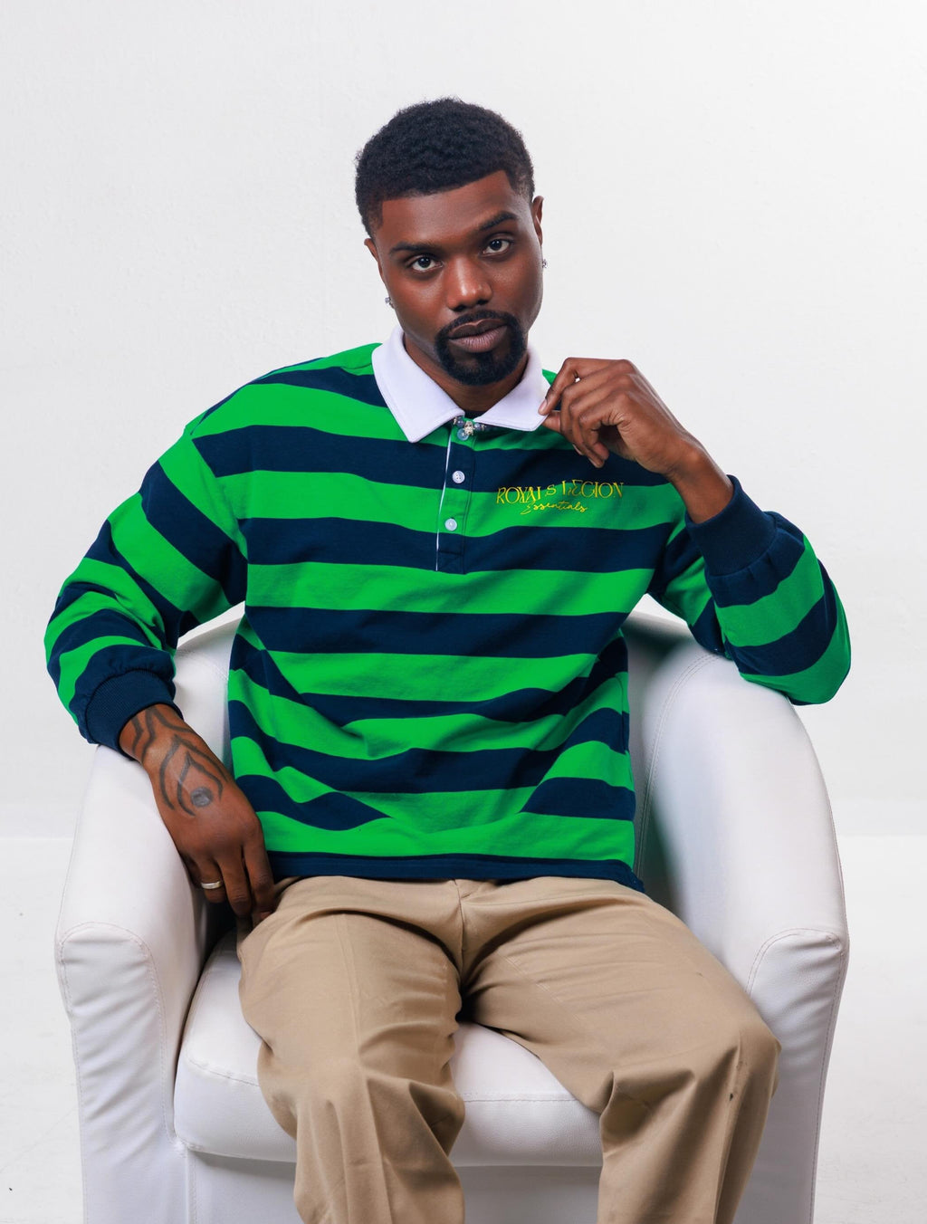 Color Block Stripe Polo Shirt