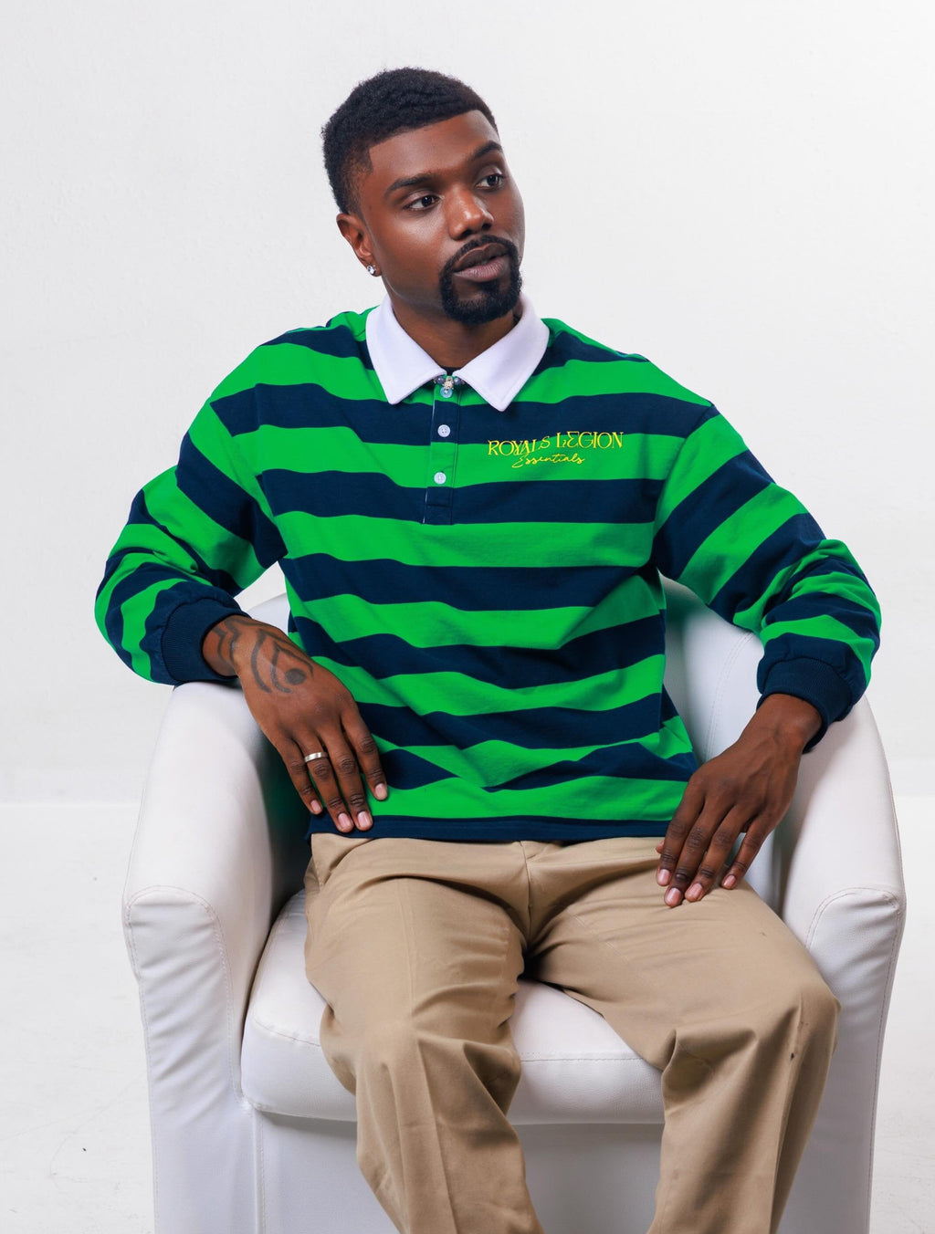 Color Block Stripe Polo Shirt